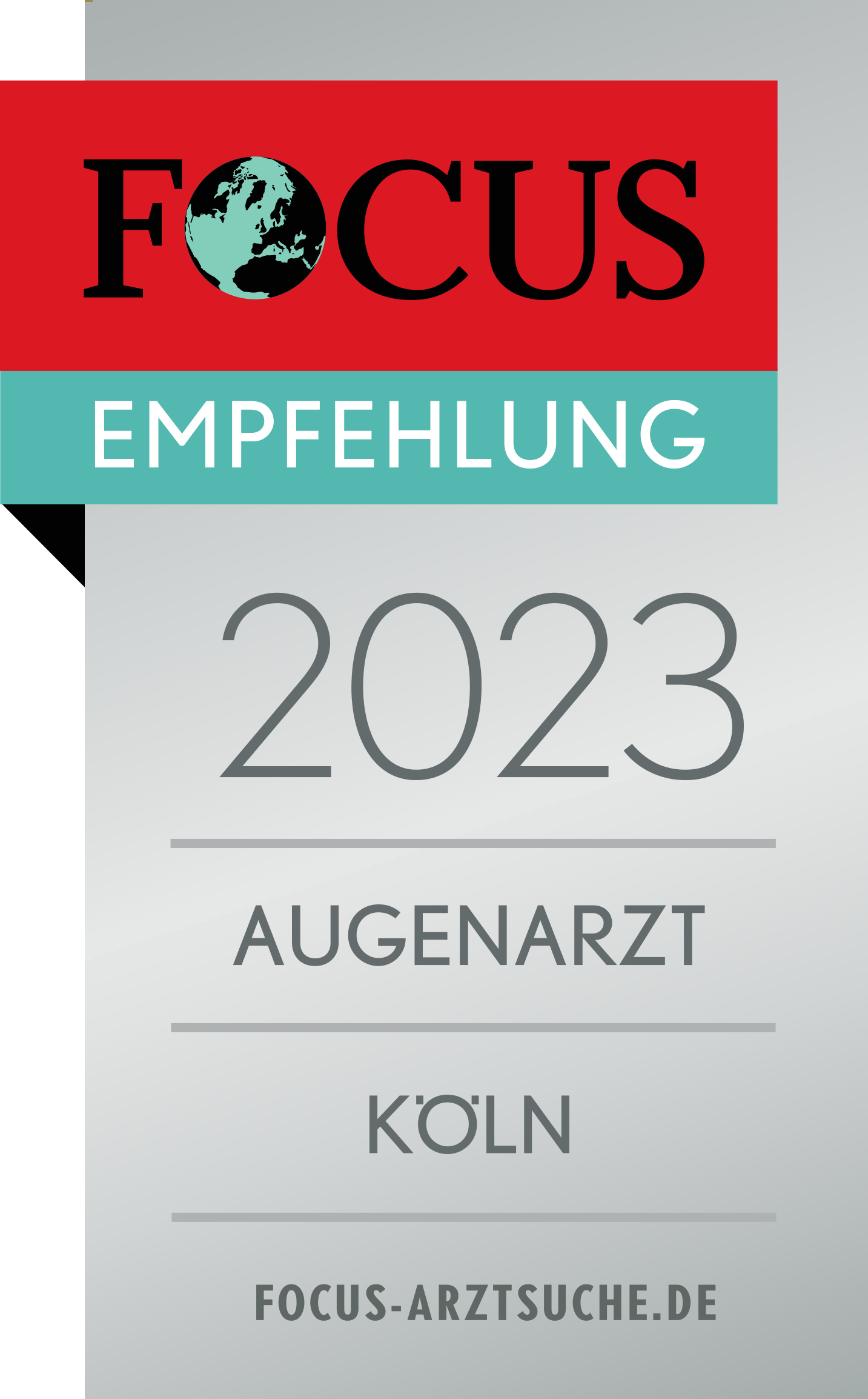 Auszeichnung Focus Empfehlung "2022 Augenarzt Köln"